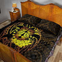Kia Orana Kuki Airani Quilt Bed Set Cook Islands Tangaroa God Tatau Gold LT14 - Polynesian Pride