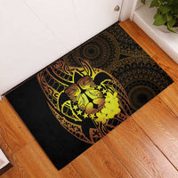 Kia Orana Kuki Airani Rubber Doormat Cook Islands Tangaroa God Tatau Gold LT14 - Polynesian Pride
