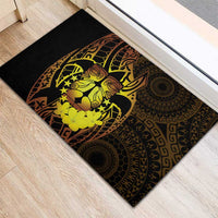 Kia Orana Kuki Airani Rubber Doormat Cook Islands Tangaroa God Tatau Gold LT14 - Polynesian Pride