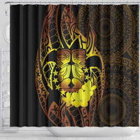 Kia Orana Kuki Airani Shower Curtain Cook Islands Tangaroa God Tatau Gold LT14 - Polynesian Pride