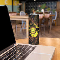 Kia Orana Kuki Airani Skinny Tumbler Cook Islands Tangaroa God Tatau Gold LT14 - Polynesian Pride