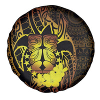 Kia Orana Kuki Airani Spare Tire Cover Cook Islands Tangaroa God Tatau Gold LT14 - Polynesian Pride