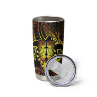 Kia Orana Kuki Airani Tumbler Cup Cook Islands Tangaroa God Tatau Gold LT14 - Polynesian Pride