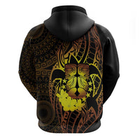 Kia Orana Kuki Airani Zip Hoodie Cook Islands Tangaroa God Tatau Gold LT14 - Polynesian Pride
