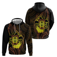 Kia Orana Kuki Airani Zip Hoodie Cook Islands Tangaroa God Tatau Gold LT14 - Polynesian Pride