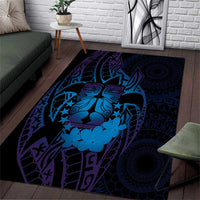 Kia Orana Kuki Airani Area Rug Cook Islands Tangaroa God Tatau Purple LT14 Purple - Polynesian Pride