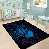Kia Orana Kuki Airani Area Rug Cook Islands Tangaroa God Tatau Purple LT14 - Polynesian Pride