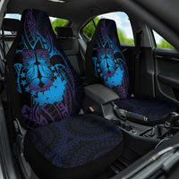 Kia Orana Kuki Airani Car Seat Cover Cook Islands Tangaroa God Tatau Purple LT14 One Size Purple - Polynesian Pride
