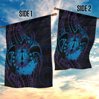 Kia Orana Kuki Airani Garden Flag Cook Islands Tangaroa God Tatau Purple LT14 - Polynesian Pride
