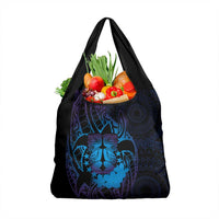 Kia Orana Kuki Airani Grocery Bag Cook Islands Tangaroa God Tatau Purple LT14 1-pack One Size Purple - Polynesian Pride