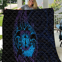 Kia Orana Kuki Airani Quilt Cook Islands Tangaroa God Tatau Purple LT14 Purple - Polynesian Pride