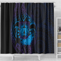 Kia Orana Kuki Airani Shower Curtain Cook Islands Tangaroa God Tatau Purple LT14 - Polynesian Pride