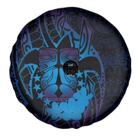 Kia Orana Kuki Airani Spare Tire Cover Cook Islands Tangaroa God Tatau Purple LT14 - Polynesian Pride