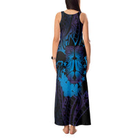 Kia Orana Kuki Airani Tank Maxi Dress Cook Islands Tangaroa God Tatau Purple LT14 - Polynesian Pride