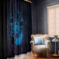 Kia Orana Kuki Airani Window Curtain Cook Islands Tangaroa God Tatau Purple LT14 - Polynesian Pride