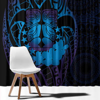 Kia Orana Kuki Airani Window Curtain Cook Islands Tangaroa God Tatau Purple LT14 - Polynesian Pride
