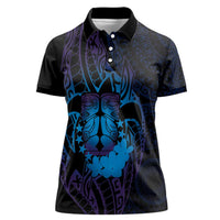 Kia Orana Kuki Airani Women Polo Shirt Cook Islands Tangaroa God Tatau Purple LT14 Female Purple - Polynesian Pride