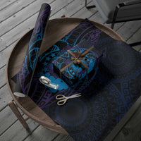 Kia Orana Kuki Airani Wrapping Paper Cook Islands Tangaroa God Tatau Purple LT14 - Polynesian Pride