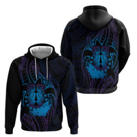 Kia Orana Kuki Airani Zip Hoodie Cook Islands Tangaroa God Tatau Purple LT14 - Polynesian Pride