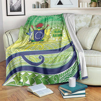 Te Maeva Nui Cook Islands Blanket 60th Independence Anniversary Proud LT14 Green - Polynesian Pride