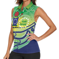 Te Maeva Nui Cook Islands Women Sleeveless Polo Shirt 60th Independence Anniversary Proud LT14 - Polynesian Pride
