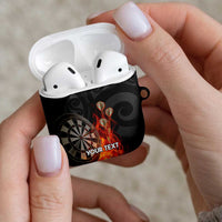 Personalised Aotearoa Darts AirPods Case Maori Koru Flaming Dartboard - Polynesian Pride