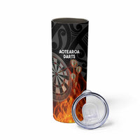 Personalised Aotearoa Darts Skinny Tumbler Maori Koru Flaming Dartboard LT14 - Polynesian Pride