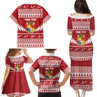 Personalised Tonga Rugby Christmas Family Matching Puletasi and Hawaiian Shirt Mate Maa Tonga Ngatu Pattern - Polynesian Pride