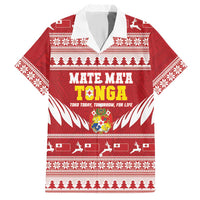 Personalised Tonga Rugby Christmas Hawaiian Shirt Mate Maa Tonga Ngatu Pattern - Polynesian Pride