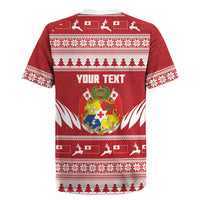 Personalised Tonga Rugby Christmas Rugby Jersey Mate Maa Tonga Ngatu Pattern - Polynesian Pride