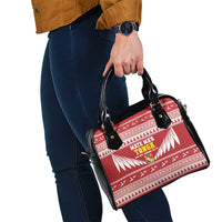 Tonga Rugby Christmas Shoulder Handbag Mate Maa Tonga Ngatu Pattern - Polynesian Pride