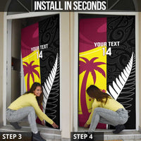 New Zealand and West Indies Cricket Custom Door Cover Black Cap Windies Together - Polynesian Pride