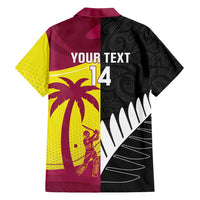 New Zealand and West Indies Cricket Custom Family Matching Puletasi and Hawaiian Shirt Black Cap Windies Together LT14 - Polynesian Pride