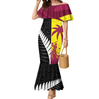 New Zealand and West Indies Cricket Custom Mermaid Dress Black Cap Windies Together LT14 Women Black - Polynesian Pride