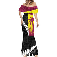 New Zealand and West Indies Cricket Custom Mermaid Dress Black Cap Windies Together LT14 - Polynesian Pride