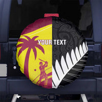 New Zealand and West Indies Cricket Custom Spare Tire Cover Black Cap Windies Together LT14 No hole Black - Polynesian Pride