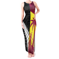 New Zealand and West Indies Cricket Custom Tank Maxi Dress Black Cap Windies Together LT14 Women Black - Polynesian Pride