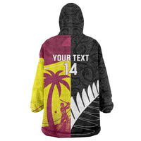 New Zealand and West Indies Cricket Custom Wearable Blanket Hoodie Black Cap Windies Together LT14 - Polynesian Pride