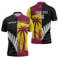 New Zealand and West Indies Cricket Custom Zipper Polo Shirt Black Cap Windies Together LT14 - Polynesian Pride