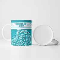 New Zealand Silver Fern Cricket Custom Ceramic Mug Black Cap Teal Maori Pattern LT14 - Polynesian Pride