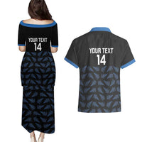 New Zealand Silver Fern Cricket Custom Couples Matching Puletasi and Hawaiian Shirt Black Cap T20 Version LT14 - Polynesian Pride
