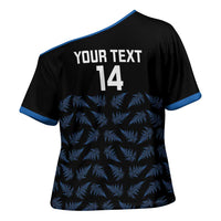 New Zealand Silver Fern Cricket Custom Cross Shoulder Shirt Black Cap T20 Version - Polynesian Pride