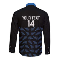 New Zealand Silver Fern Cricket Custom Long Sleeve Button Shirt Black Cap T20 Version - Polynesian Pride