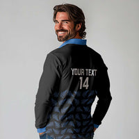 New Zealand Silver Fern Cricket Custom Long Sleeve Polo Shirt Black Cap T20 Version - Polynesian Pride