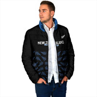 New Zealand Silver Fern Cricket Custom Padded Jacket Black Cap T20 Version - Polynesian Pride