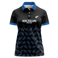 New Zealand Silver Fern Cricket Custom Women Polo Shirt Black Cap T20 Version LT14 Female Black - Polynesian Pride