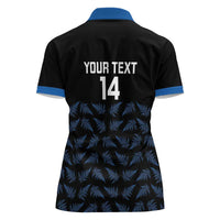 New Zealand Silver Fern Cricket Custom Women Polo Shirt Black Cap T20 Version LT14 - Polynesian Pride