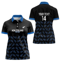 New Zealand Silver Fern Cricket Custom Women Polo Shirt Black Cap T20 Version LT14 - Polynesian Pride