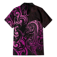 Pink Aotearoa Horse Racing Family Matching Mermaid Dress and Hawaiian Shirt NZ Maori Pattern LT14 - Polynesian Pride