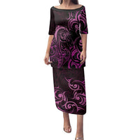 Pink Aotearoa Horse Racing Family Matching Puletasi and Hawaiian Shirt NZ Maori Pattern LT14 Mom's Dress Pink - Polynesian Pride